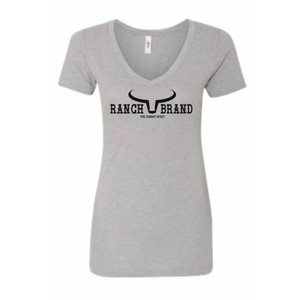 RANCH BRAND T-SHIRT WOMEN SPIRIT BLACK GREY LARGE