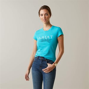 ARIAT T-SHIRT WOMEN TOILE DOGS VIRIDIAN GREEN 