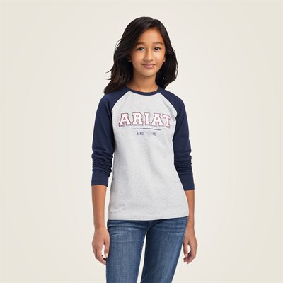 CHANDAIL MANCHE LONGUE ARIAT ENFANT VARSITY NAVY / GREY GR.XS / 7