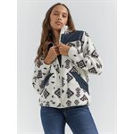 WRANGLER SHERPA PULLOVER ZIP WOMEN AZTEC WHITE / BLACK SMALL