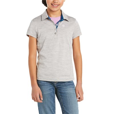 YOUTH LAGUNA SS POLO HEATHER GREY LARGE / 12