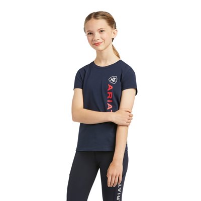 T-SHIRT ARIAT ENFANT VERTICAL LOGO SS NAVY / ROUGE XSMALL / 7