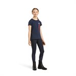 T-SHIRT ARIAT ENFANT VERTICAL LOGO SS NAVY / ROUGE MEDIUM / 10