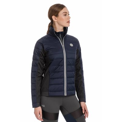 MANTEAU MI-SAISON HYBRIDE HORSEWARE MATELASSE NAVY / GRIS GR.XS