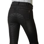 WOMENS ARIAT HALO B DENIM FULL SEAT BREECHES BLACK RINSE 26R