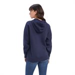 WOMENS ARIAT REAL SHIELD LOGO HOOD NAVY ECLIPSE MEDIUM