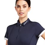 CHANDAIL ARIAT POLO BANDERA SS 1 / 4 ZIP NAVY / BLANC LARGE