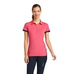 WOMENS ARIAT BANDERA 1 / 4 ZIP SS POLO PARTY PUNCH LARGE