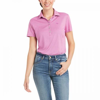 ARIAT TALENT POLO HEATHER (PINK) XSMALL