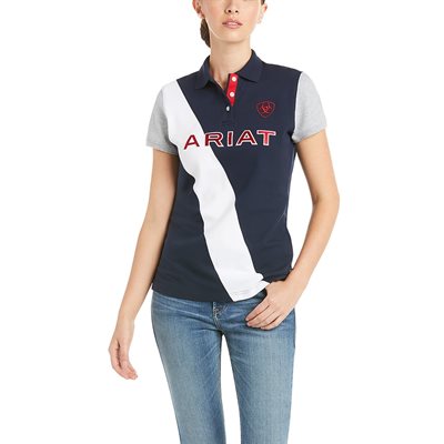 ARIAT TARYN SS POLO TEAM NAVY / WHITE / RED SMALL