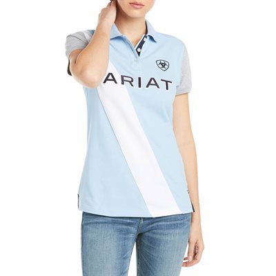 POLO ARIAT TARYN FEMME BLUE BELL (BLEU / BLANC / GRIS) GR.XSMALL