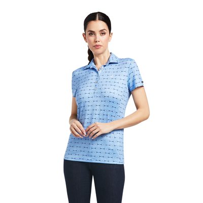 CHANDAIL ARIAT MOTIF POLO SS FULL CHEEK PRINT / BLEU PALE XSMALL