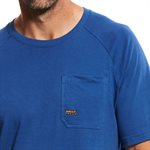 ARIAT T-SHIRT MEN'S REBAR SS COTTON STRONG METAL BLUE LARGE