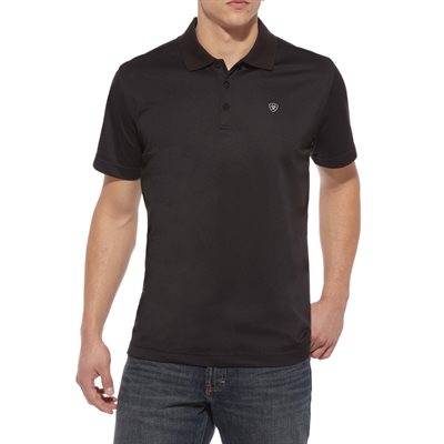 MENS ARIAT TEK SS POLO BLACK SMALL