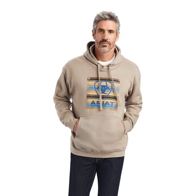 ARIAT MEN'S SERAPE BLOCK SWEATSHIRT BRINDLE HEATHER XXLARGE