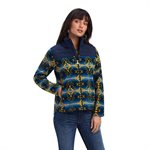 ARIAT WOMEN'S PRESCOTT FLEECE JACKET NAVY SONORAN PRINT XSMALL