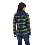 ARIAT WOMEN'S PRESCOTT FLEECE JACKET NAVY SONORAN PRINT LARGE