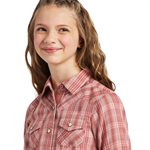 GIRLS R.E.A.L ANTIQUE RUBIA LS SHIRT PLAID MEDIUM