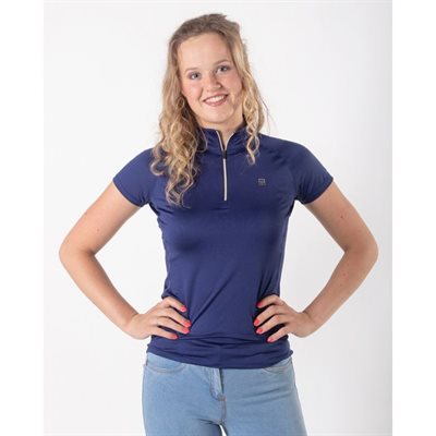 SPORT SHIRT NOELLA QHP SHORT SLEEVE WITH ZIP NAVY LARGE