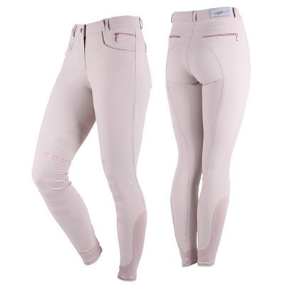 QHP BREECHES SAONA SILICON GRIP FULL SEAT BEIGE / ROSE GOLD 30