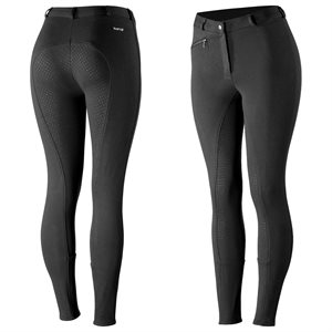 HORZE WOMEN'S ACTIVE SILICONE GRIP FULL SEAT BREECHES BLACK 