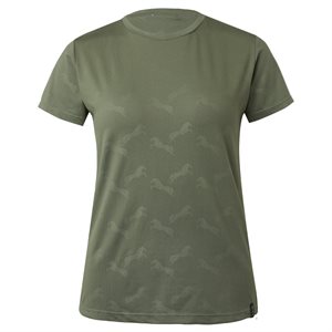 HORZE NINA WOMEN TECHNICAL T-SHIRT PRINTS OLIVINE GREEN 10 (40)