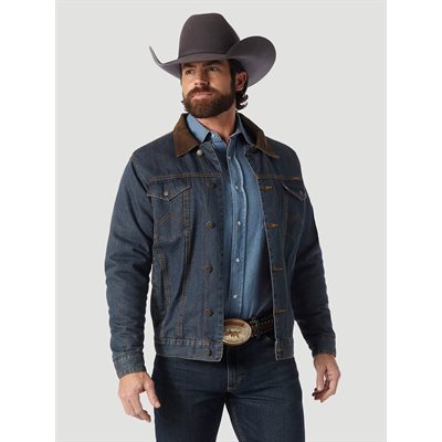 JACKET WRANGLER JEANS DOUBLÉ FLEECE COLLET CORDUROY XLARGE