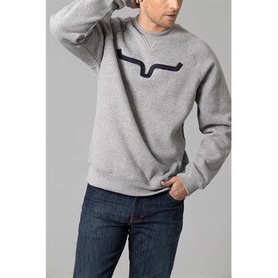 COTON OUATÉ KIMES RANCH HOMME VINTAGE CREW GRIS SMALL