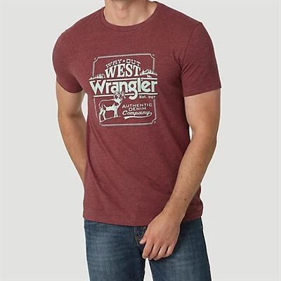 T-SHIRT WRANGLER HOMME WAY OUT WEST BOURG / BLEU XXLARGE