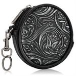 WRANGLER CIRCULAR COIN POUCH FLORAL TOOLED BAG CHARM