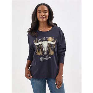 WRANGLER TSHIRT RELAXED FIT BLACK LADIES