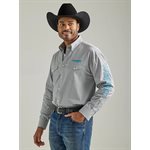 WRANGLER SHIRT MEN LOGO TEAL / GREY SMALL