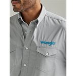 WRANGLER SHIRT MEN LOGO TEAL / GREY SMALL