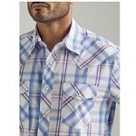 CHEMISE WRANGLER HOMME 20X MANCHE COURTE BLANC / MAUVE / BLEU