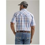 CHEMISE WRANGLER HOMME 20X MANCHE COURTE BLANC / MAUVE / BLEU GR:S