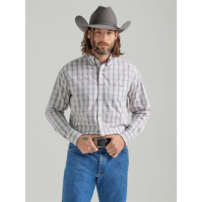 CHEMISE WRANGLER HOMME GEORGE STRAIT CAROT BLANC / VERT SMALL