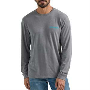 WRANGLER LS MEN RIDING TSHIRT GREY / TURQUOISE