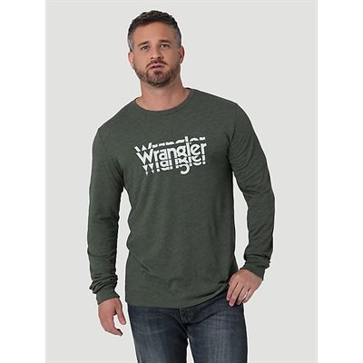 WRANGLER T-SHIRT LS MEN GREEN SMALL