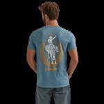 WRANGLER MEN T SHIRT COWBOY HORSESHOE BLUE SZ.XXL