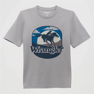 T SHIRT WRANGLER GARCON SUNSET RIDER GRIS PALE SMALL