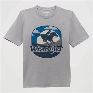 T SHIRT WRANGLER GARCON SUNSET RIDER GRIS PALE