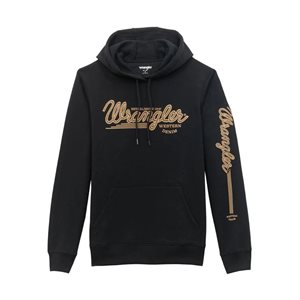 HOODIE WRANGLER MEN WESTERN DENIM BLACK / TAN