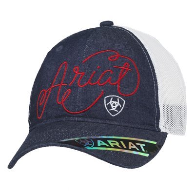 CASQUETTE ARIAT JEAN / BLANC LOGO ROUGE