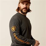 ARIAT LONG SLEEVE ELEVATED V2 TSHIRT CHARCOAL XXLARGE