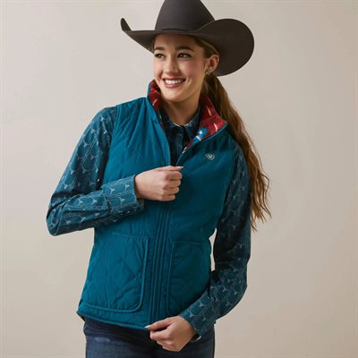 ARIAT VEST REVERSIBLE DILON WOMEN DEEP LAGOON XLARGE