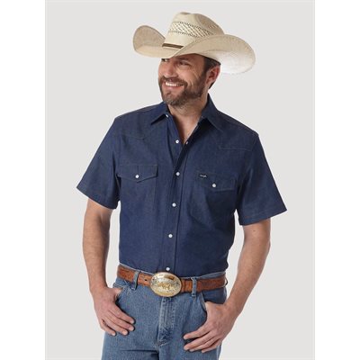 WRANGLER SHORT SLEEVE SHIRT WITH SNAP SMALL