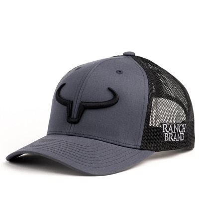 CASQUETTE RANCH BRAND GRIS MESH NOIR LOGO NOIR