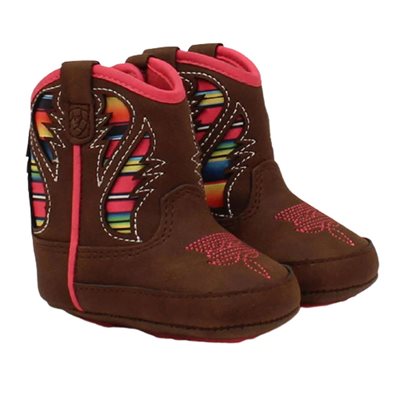 ARIAT LIL'STOMPER BROWN / PINK SZ:4