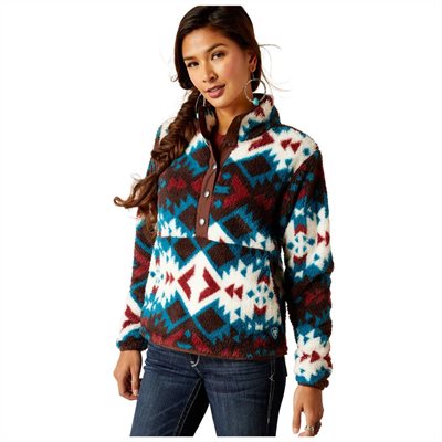 ARIAT BERBER SNAP FRONT SWEATSHIRT WOMEN'S PLAINSVIEW PRINT MED