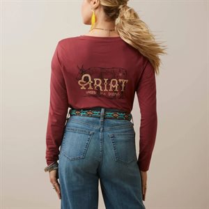 ARIAT LS TEE WOMEN'S WEAR THE BRAND BURT RUSSET XSMALL